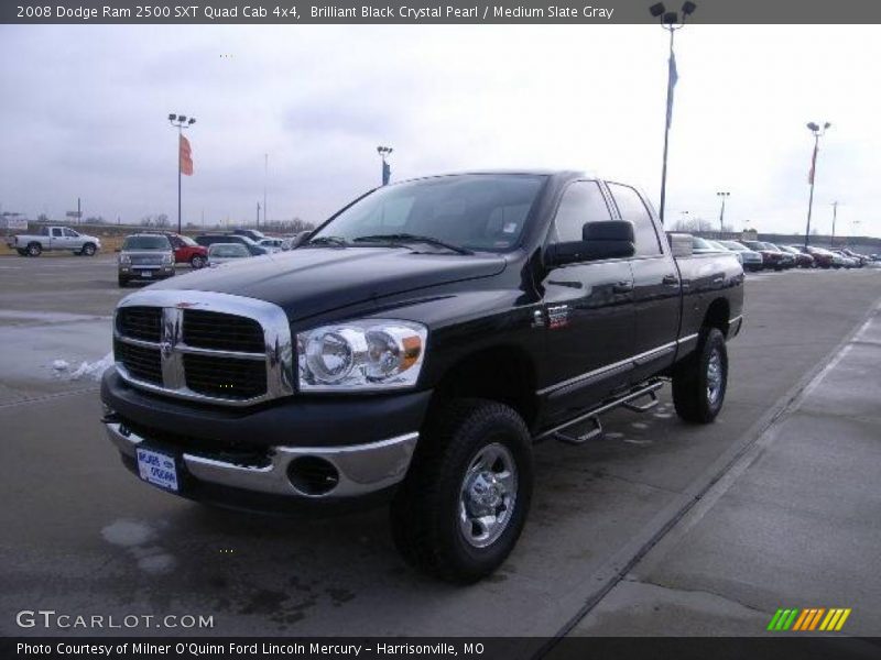 Brilliant Black Crystal Pearl / Medium Slate Gray 2008 Dodge Ram 2500 SXT Quad Cab 4x4
