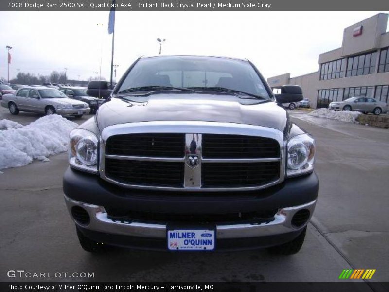 Brilliant Black Crystal Pearl / Medium Slate Gray 2008 Dodge Ram 2500 SXT Quad Cab 4x4