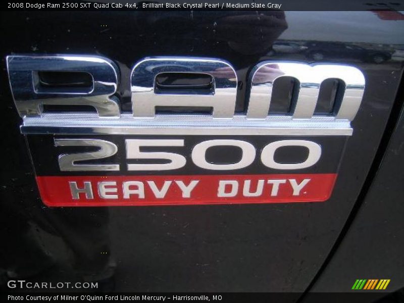 Brilliant Black Crystal Pearl / Medium Slate Gray 2008 Dodge Ram 2500 SXT Quad Cab 4x4