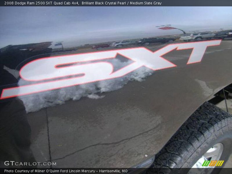Brilliant Black Crystal Pearl / Medium Slate Gray 2008 Dodge Ram 2500 SXT Quad Cab 4x4