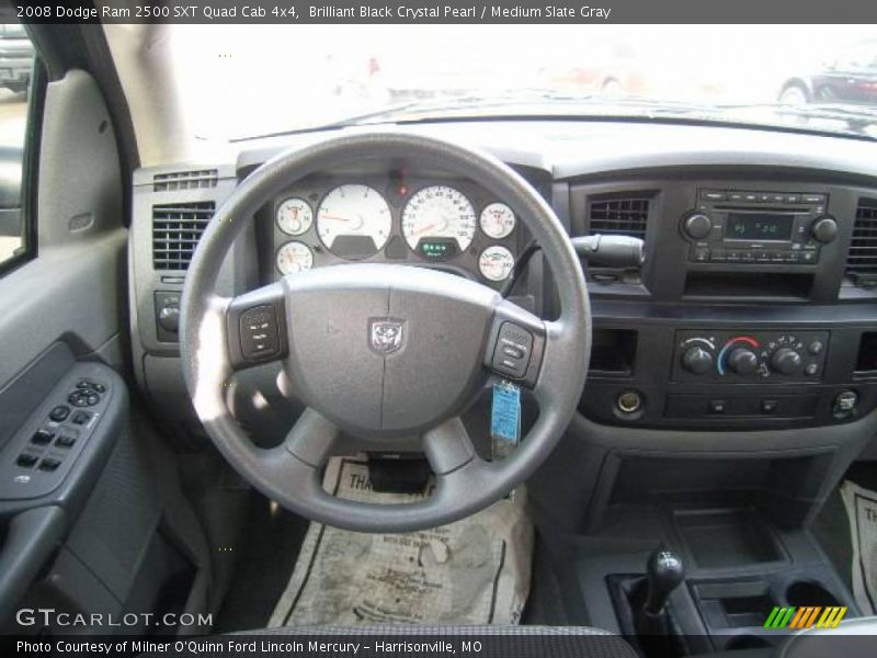 Brilliant Black Crystal Pearl / Medium Slate Gray 2008 Dodge Ram 2500 SXT Quad Cab 4x4