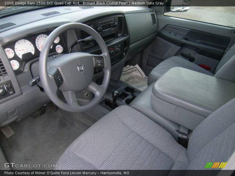 Brilliant Black Crystal Pearl / Medium Slate Gray 2008 Dodge Ram 2500 SXT Quad Cab 4x4