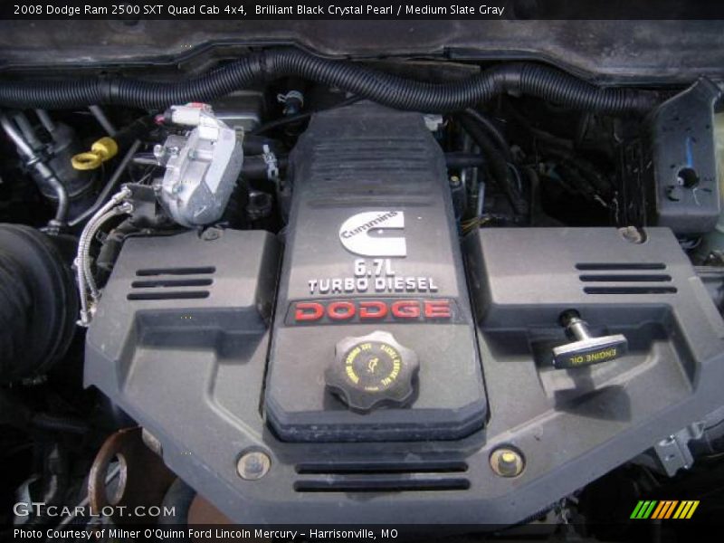 Brilliant Black Crystal Pearl / Medium Slate Gray 2008 Dodge Ram 2500 SXT Quad Cab 4x4