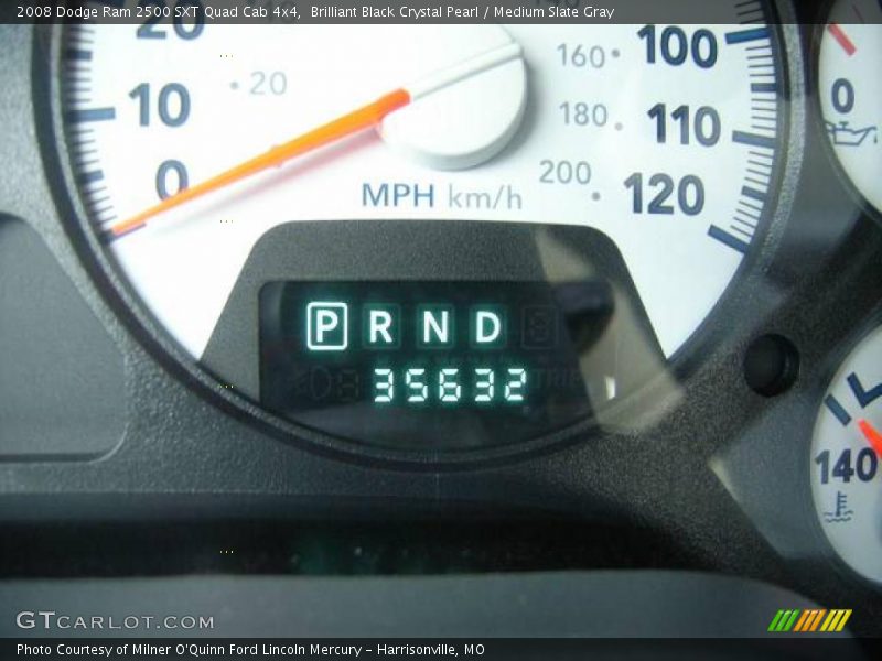 Brilliant Black Crystal Pearl / Medium Slate Gray 2008 Dodge Ram 2500 SXT Quad Cab 4x4