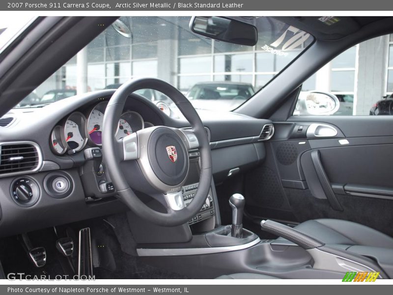 Arctic Silver Metallic / Black Standard Leather 2007 Porsche 911 Carrera S Coupe