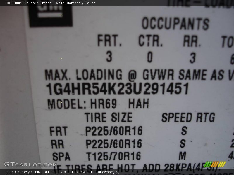 White Diamond / Taupe 2003 Buick LeSabre Limited