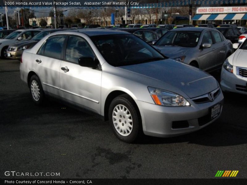 Alabaster Silver Metallic / Gray 2006 Honda Accord Value Package Sedan