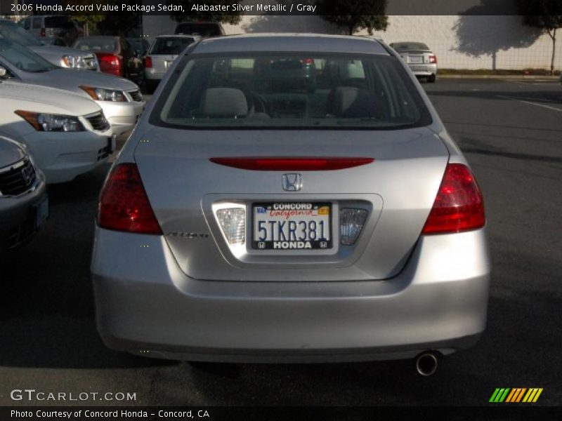 Alabaster Silver Metallic / Gray 2006 Honda Accord Value Package Sedan