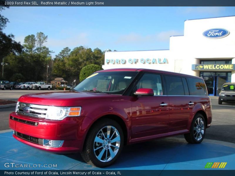Redfire Metallic / Medium Light Stone 2009 Ford Flex SEL