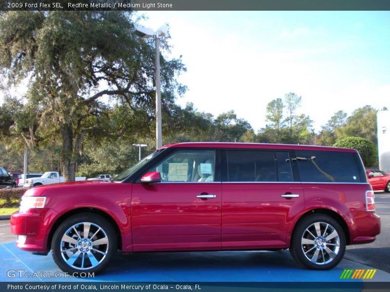 Redfire Metallic / Medium Light Stone 2009 Ford Flex SEL