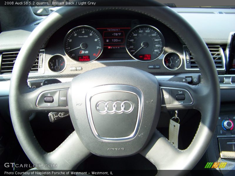 Brilliant Black / Light Grey 2008 Audi S8 5.2 quattro