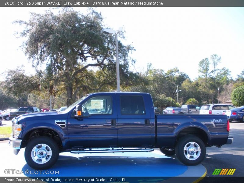 Dark Blue Pearl Metallic / Medium Stone 2010 Ford F250 Super Duty XLT Crew Cab 4x4