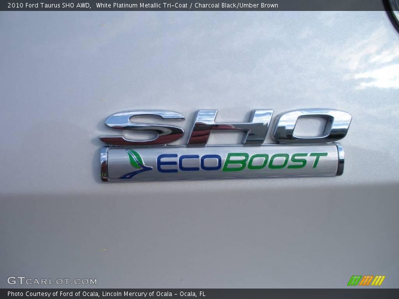 White Platinum Metallic Tri-Coat / Charcoal Black/Umber Brown 2010 Ford Taurus SHO AWD