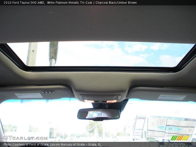 White Platinum Metallic Tri-Coat / Charcoal Black/Umber Brown 2010 Ford Taurus SHO AWD
