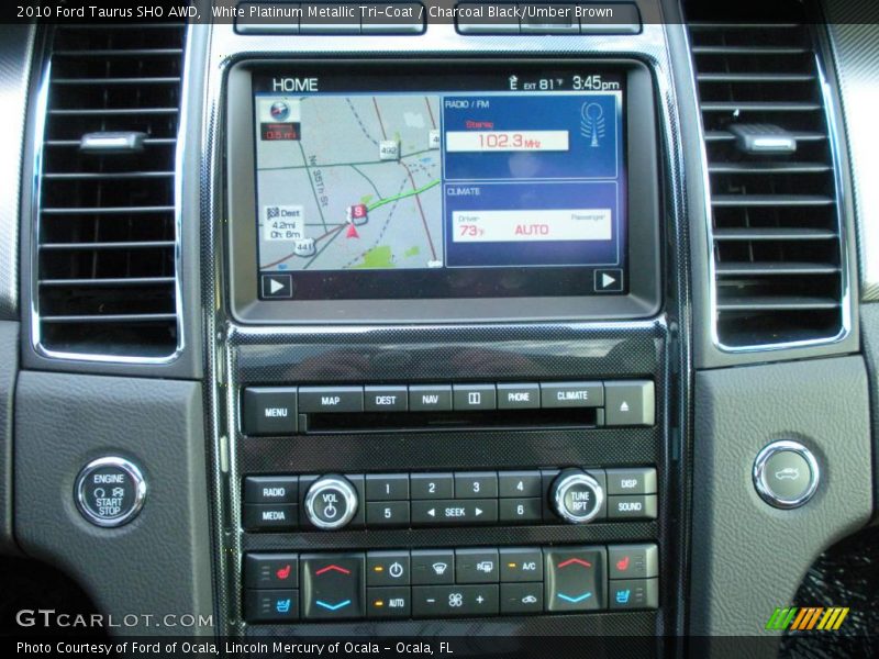 White Platinum Metallic Tri-Coat / Charcoal Black/Umber Brown 2010 Ford Taurus SHO AWD