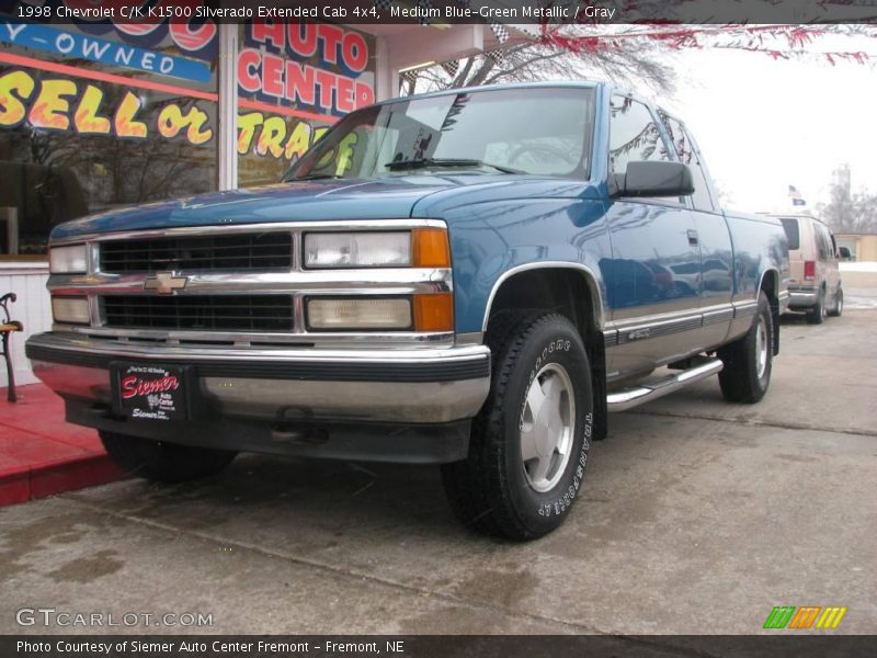 Medium Blue-Green Metallic / Gray 1998 Chevrolet C/K K1500 Silverado Extended Cab 4x4