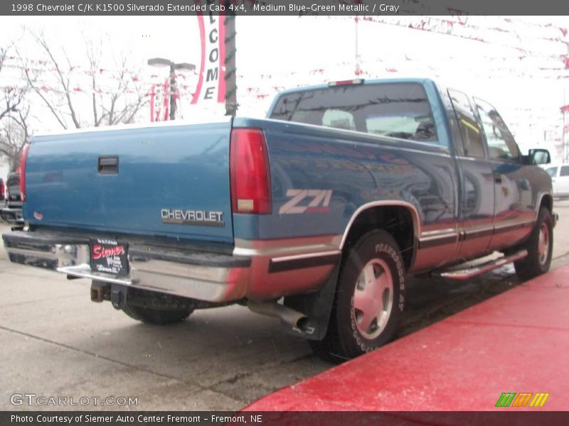 Medium Blue-Green Metallic / Gray 1998 Chevrolet C/K K1500 Silverado Extended Cab 4x4