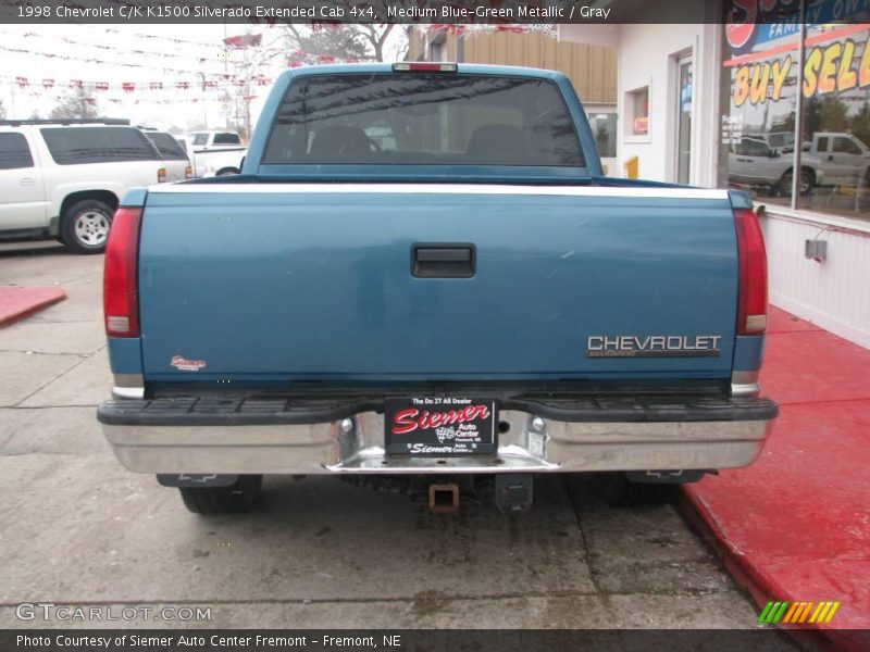Medium Blue-Green Metallic / Gray 1998 Chevrolet C/K K1500 Silverado Extended Cab 4x4