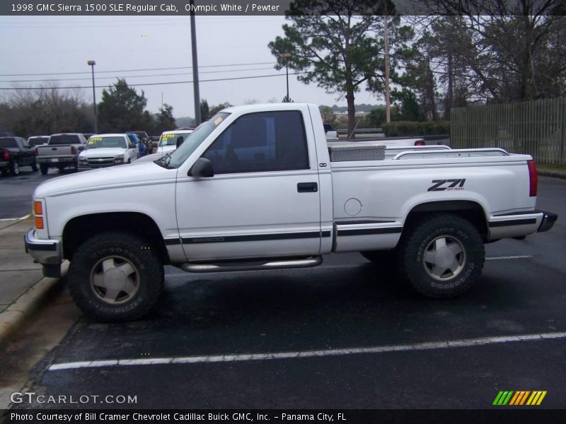Olympic White / Pewter 1998 GMC Sierra 1500 SLE Regular Cab