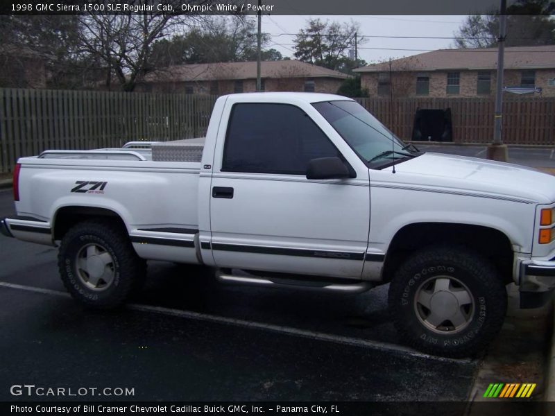 Olympic White / Pewter 1998 GMC Sierra 1500 SLE Regular Cab