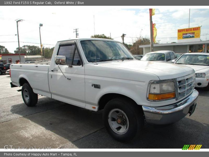 Oxford White / Blue 1992 Ford F150 S Regular Cab