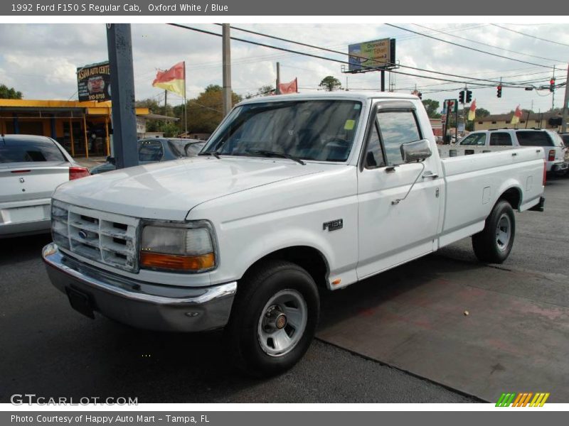 Oxford White / Blue 1992 Ford F150 S Regular Cab