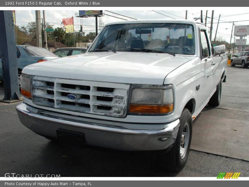 Oxford White / Blue 1992 Ford F150 S Regular Cab