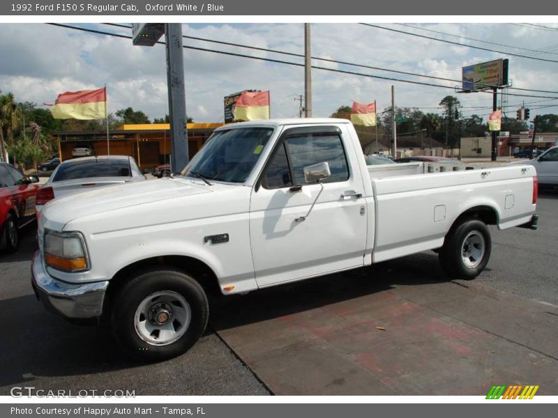 Oxford White / Blue 1992 Ford F150 S Regular Cab