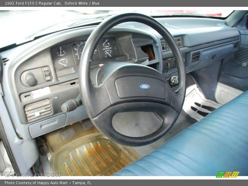 Oxford White / Blue 1992 Ford F150 S Regular Cab