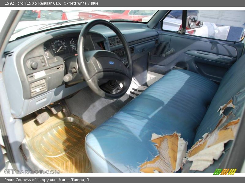 Oxford White / Blue 1992 Ford F150 S Regular Cab