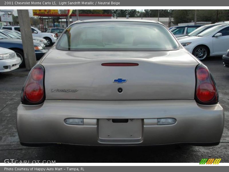 Light Sandrift Metallic / Neutral Beige 2001 Chevrolet Monte Carlo LS