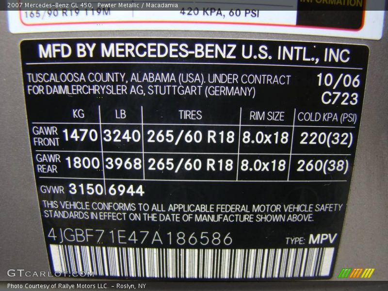 Pewter Metallic / Macadamia 2007 Mercedes-Benz GL 450
