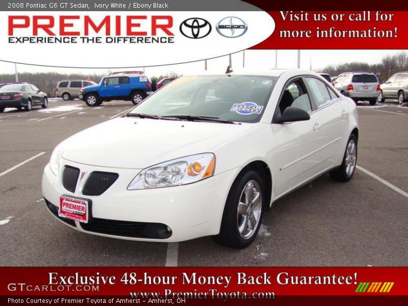 Ivory White / Ebony Black 2008 Pontiac G6 GT Sedan
