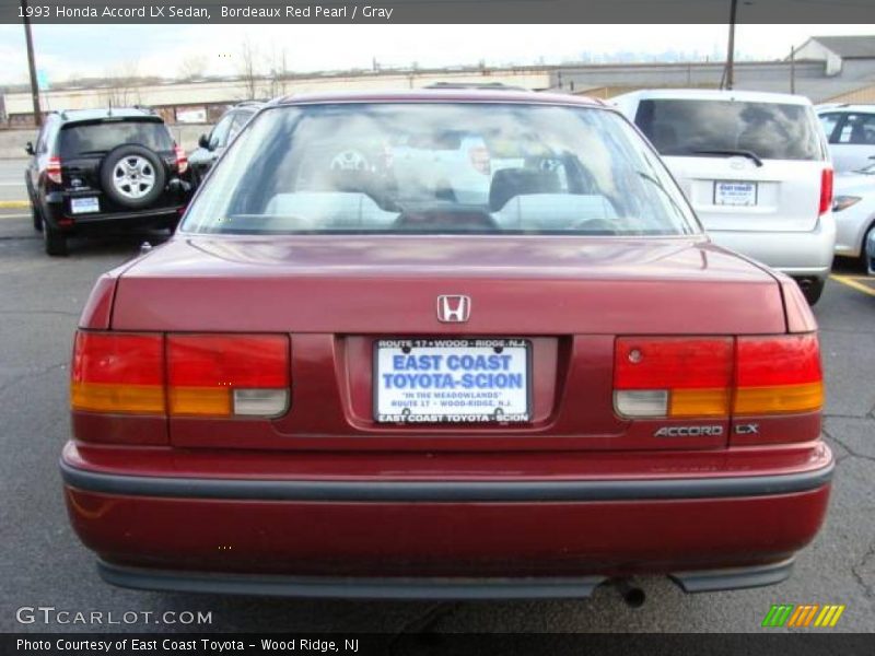 Bordeaux Red Pearl / Gray 1993 Honda Accord LX Sedan
