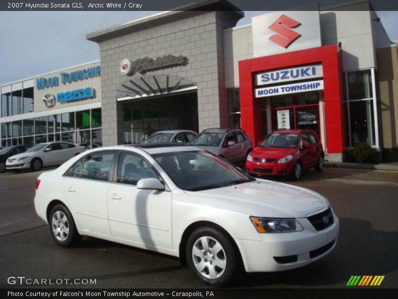 Arctic White / Gray 2007 Hyundai Sonata GLS
