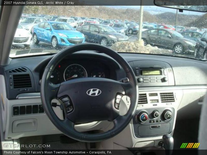 Arctic White / Gray 2007 Hyundai Sonata GLS