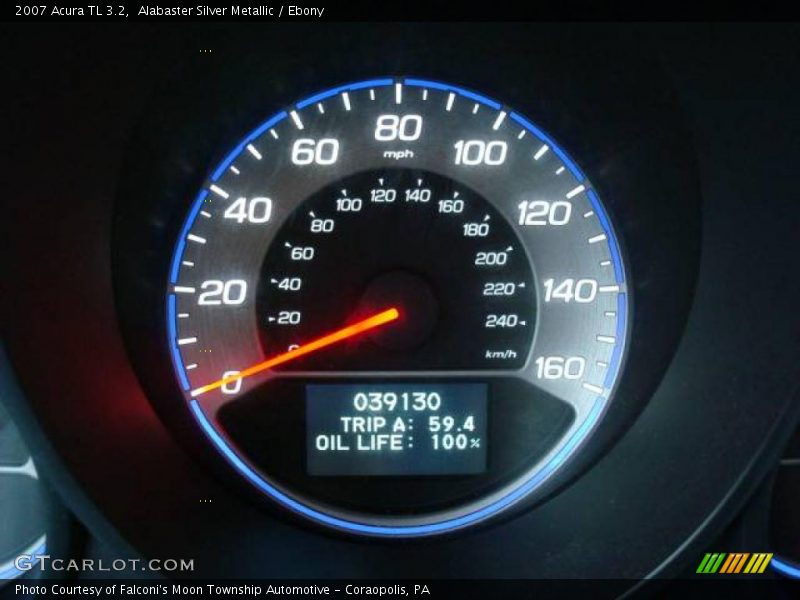 Alabaster Silver Metallic / Ebony 2007 Acura TL 3.2