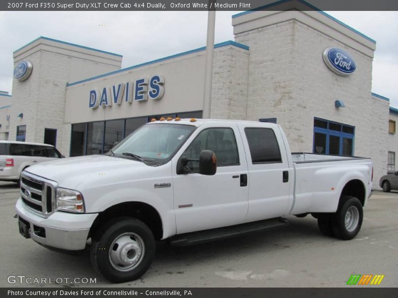 Oxford White / Medium Flint 2007 Ford F350 Super Duty XLT Crew Cab 4x4 Dually
