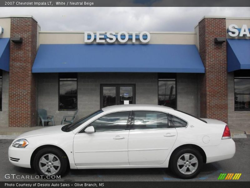 White / Neutral Beige 2007 Chevrolet Impala LT