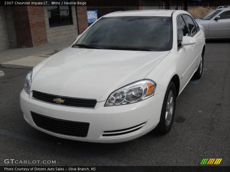 White / Neutral Beige 2007 Chevrolet Impala LT