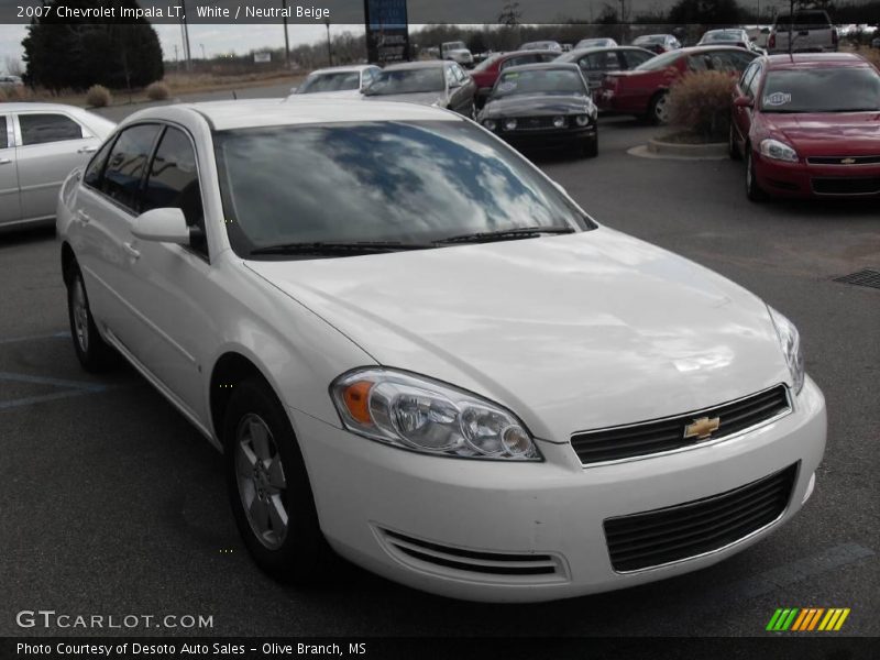 White / Neutral Beige 2007 Chevrolet Impala LT