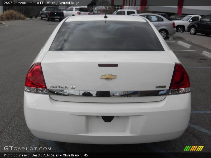 White / Neutral Beige 2007 Chevrolet Impala LT