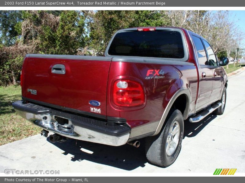 Toreador Red Metallic / Medium Parchment Beige 2003 Ford F150 Lariat SuperCrew 4x4