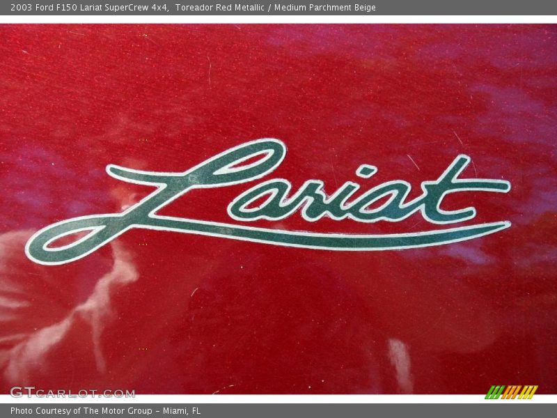 Toreador Red Metallic / Medium Parchment Beige 2003 Ford F150 Lariat SuperCrew 4x4