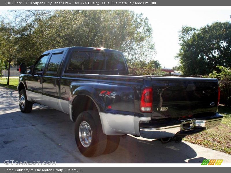 True Blue Metallic / Medium Flint 2003 Ford F350 Super Duty Lariat Crew Cab 4x4 Dually