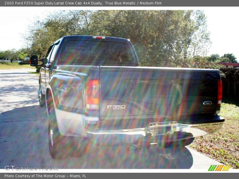 True Blue Metallic / Medium Flint 2003 Ford F350 Super Duty Lariat Crew Cab 4x4 Dually
