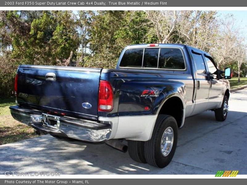 True Blue Metallic / Medium Flint 2003 Ford F350 Super Duty Lariat Crew Cab 4x4 Dually