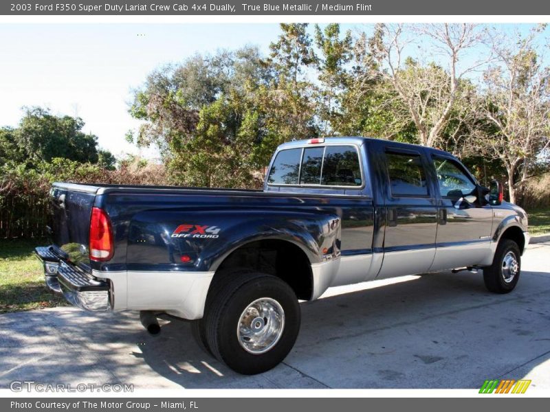 True Blue Metallic / Medium Flint 2003 Ford F350 Super Duty Lariat Crew Cab 4x4 Dually