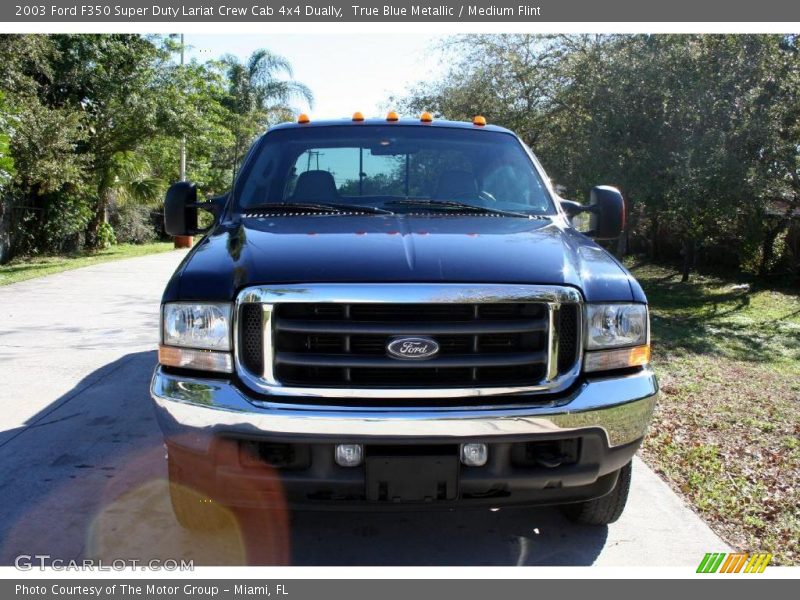 True Blue Metallic / Medium Flint 2003 Ford F350 Super Duty Lariat Crew Cab 4x4 Dually