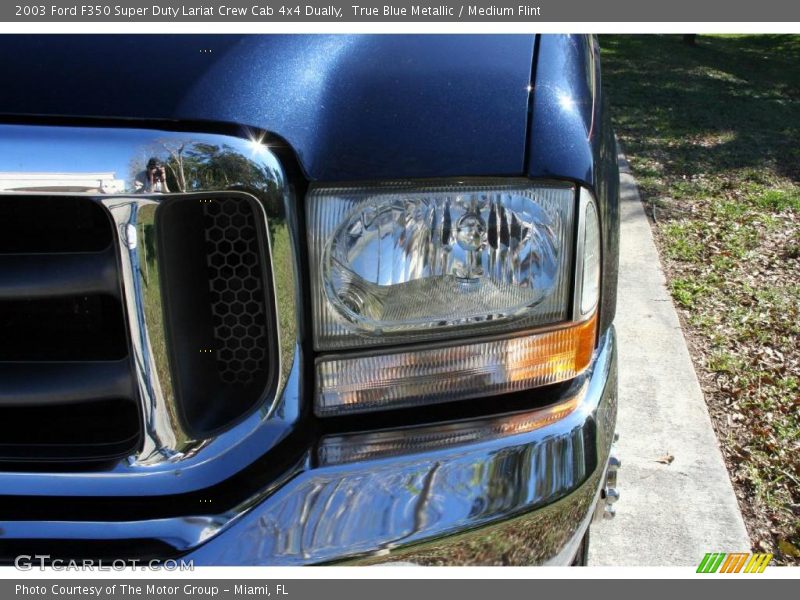 True Blue Metallic / Medium Flint 2003 Ford F350 Super Duty Lariat Crew Cab 4x4 Dually